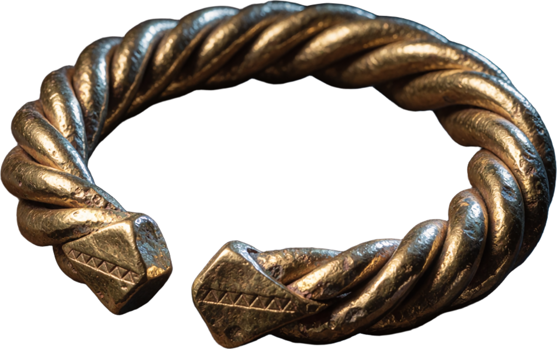 A twisted gold arm ring